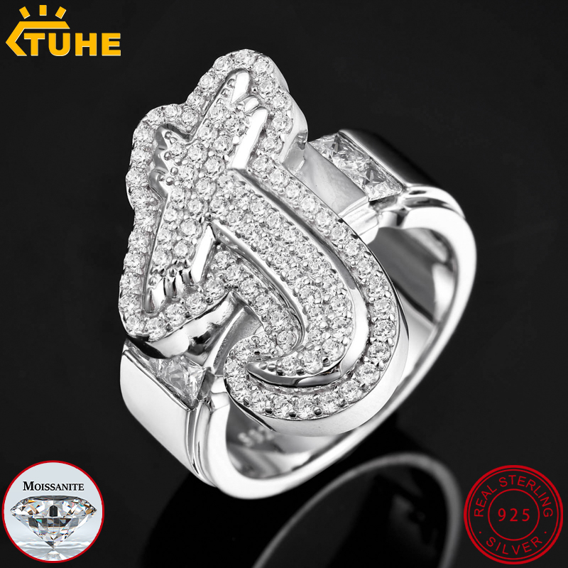 Initial Ring Custom - TUHE Iced Out Moissanite Custom Letter