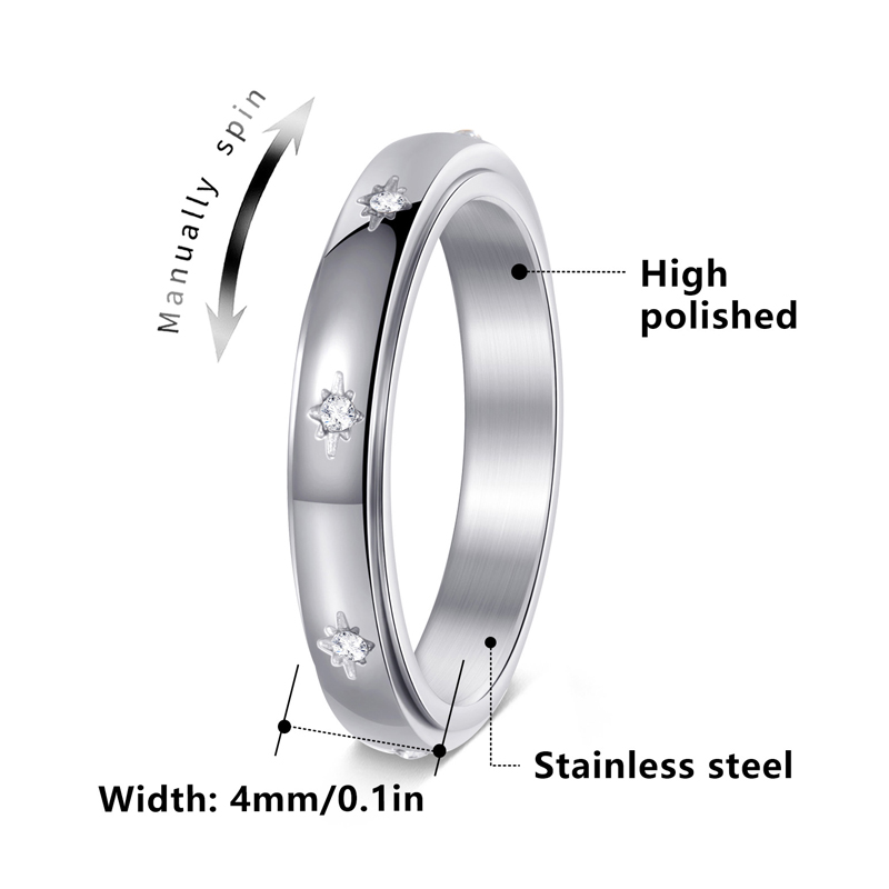 Letdiffery Fashion Rotatable Z - Initial Ring Custom recension och pris