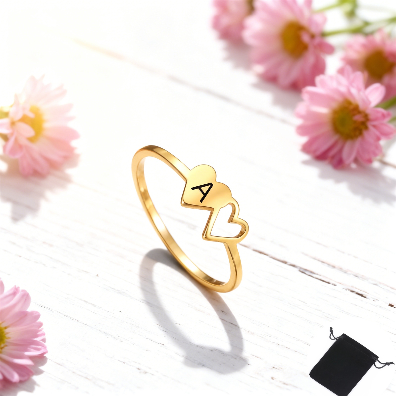 Customized Name Initial Double - Initial Ring Custom recension och pris
