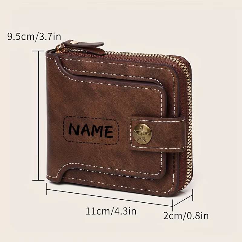 Custom Name Men's PU Wallet, C - Personalized Name Box recension och pris