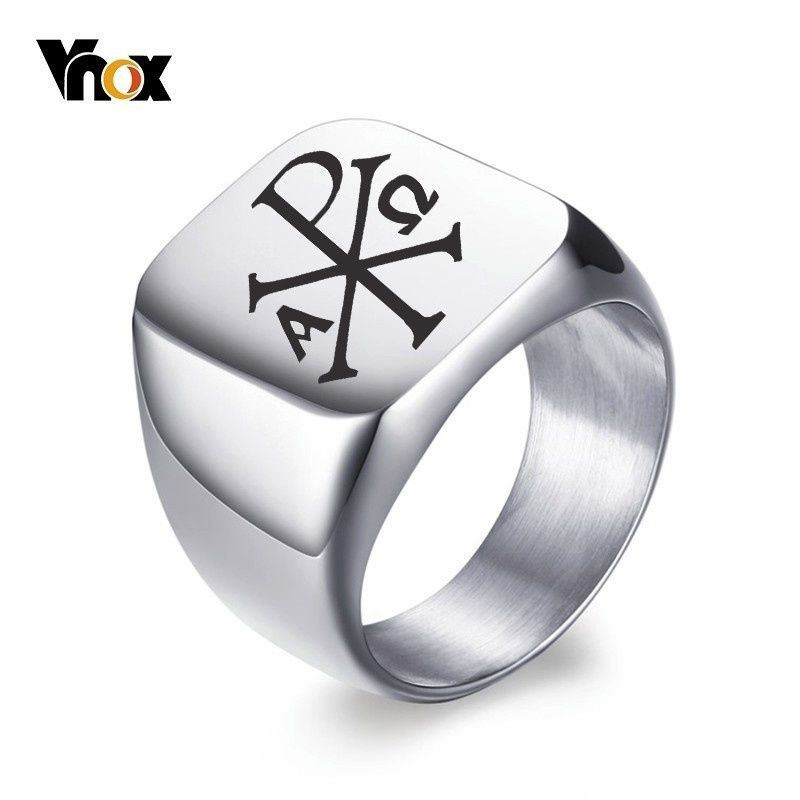 Vnox Free Personalized Stamp R - Initial Ring Custom recension och pris