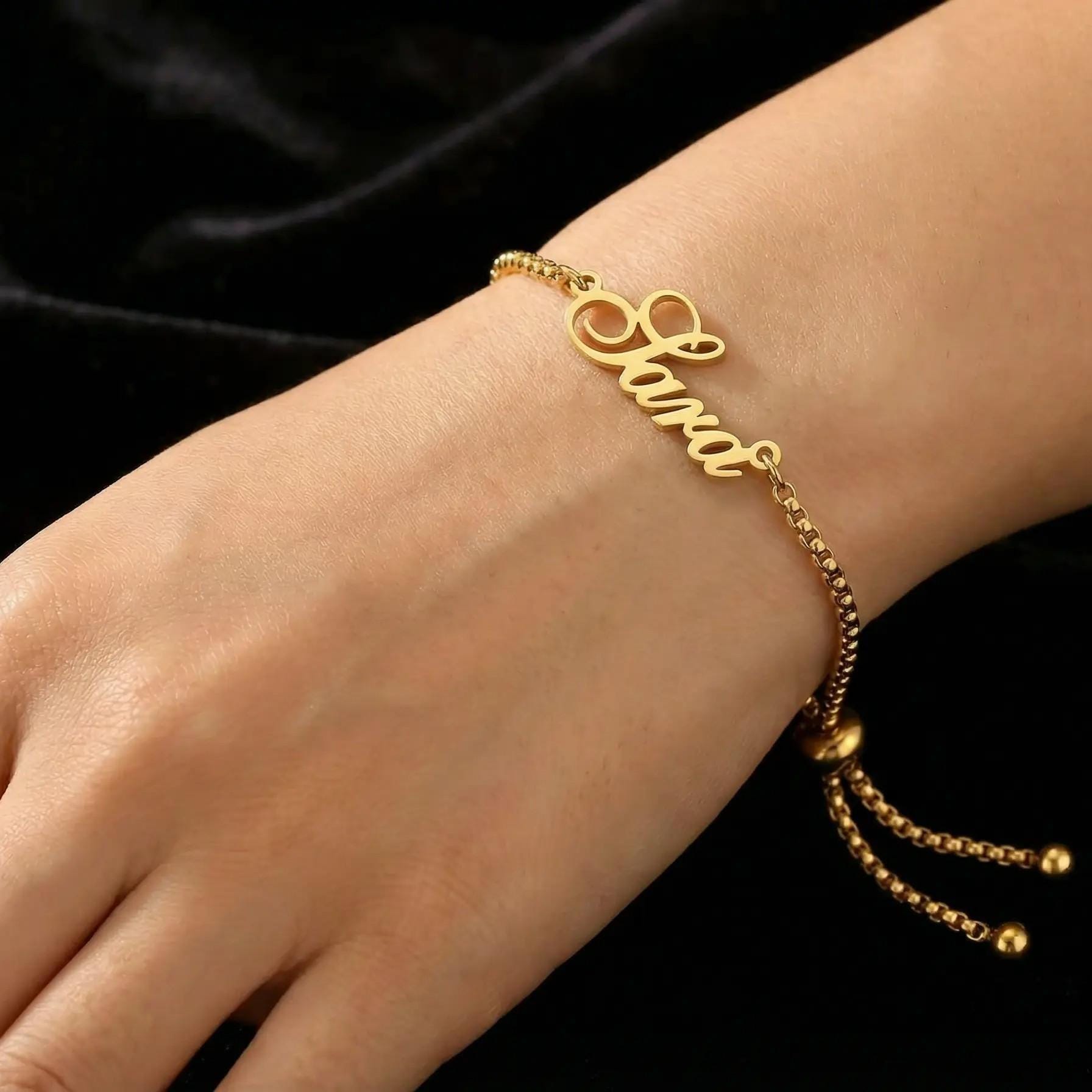 Customized Name Bracelet Women - Personalized Name Box recension och pris