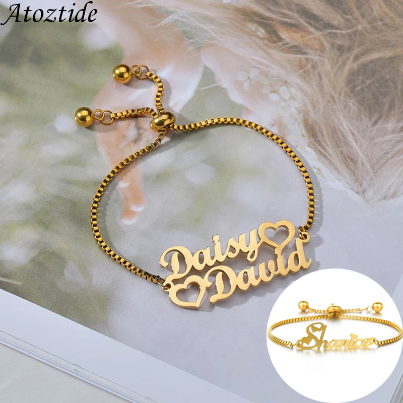 Atoztide Custom 1-2 Names Brac - Personalized Name Box recension och pris