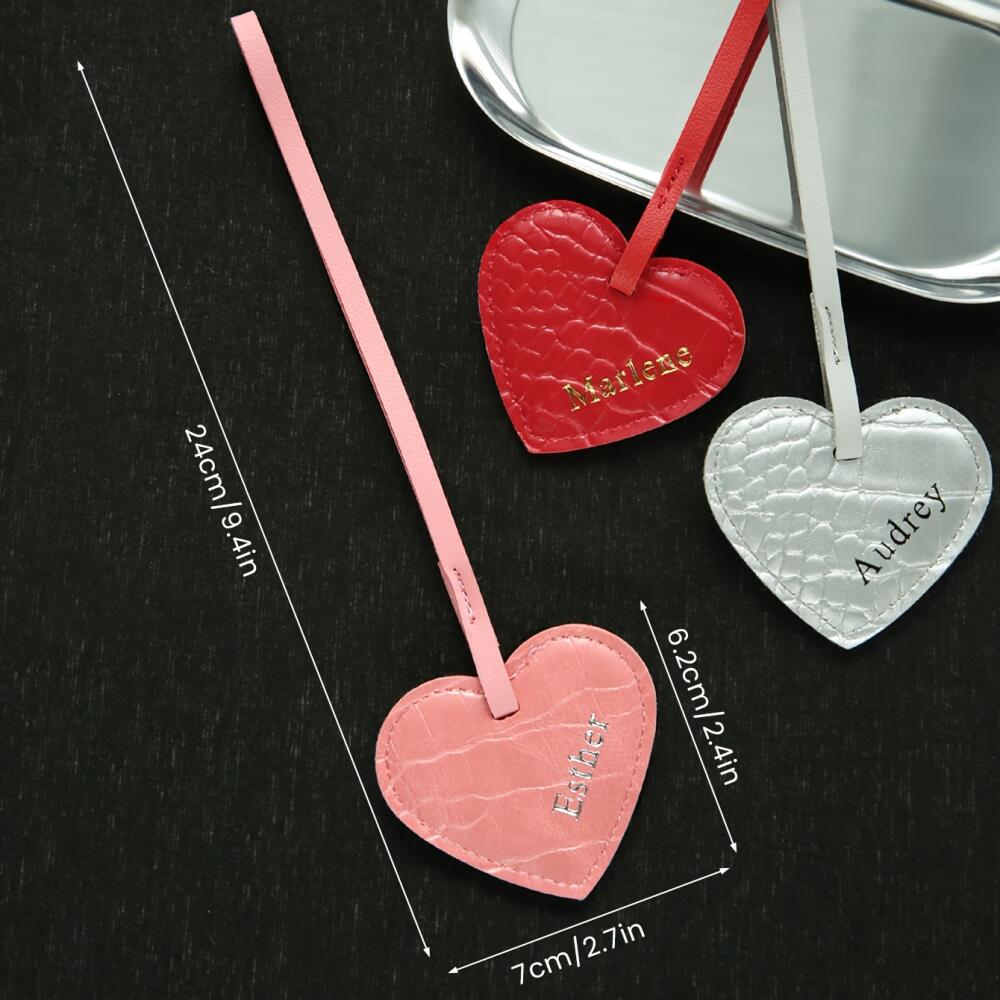 Personalized Heart Shape Faux  - Monogram Keychain Leather recension och pris